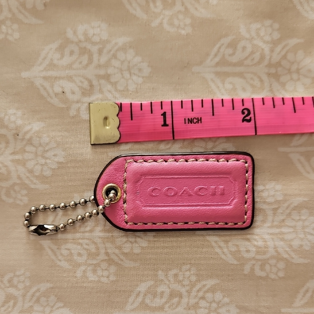Coach Leather Pink Keychain Fob/Charm
